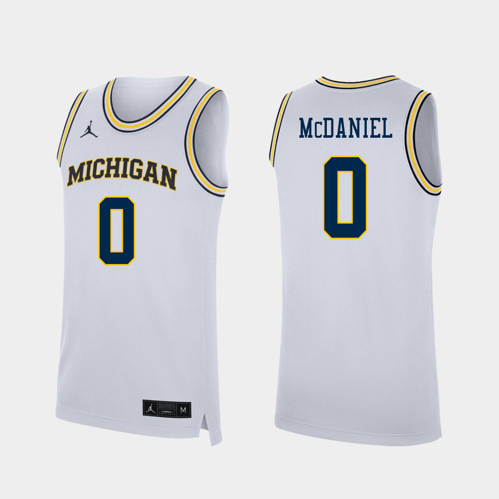 Men #0 Dug McDaniel Michigan Wolverines College Basketball Jerseys Sale-White - Click Image to Close